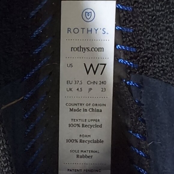 Rothys 7 The Point Honeycomb Black Womens Size 7 - Picture 9 of 9